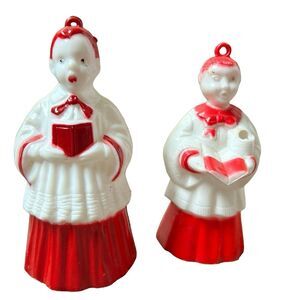 Vintage 1940s Celluloid Red White Christmas Choir Boy Figurine